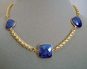 NEW MARKDOWN: Night Skies -- Sapphire and Gold Snake Chain Necklace