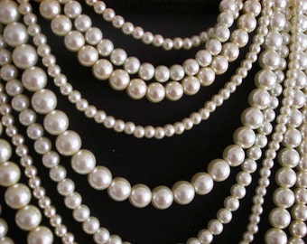 Coco Sophia: 9-Strand Ivory Pearl Necklace (Customizable)