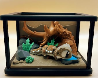 Miniature Reptile Display – Model Reptile Vivarium with Optional Gecko or Dragon