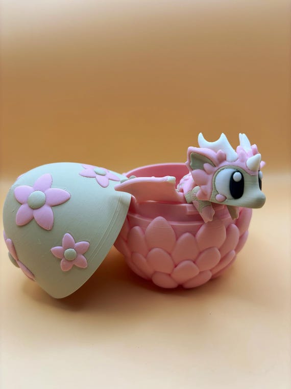Daisy the Flexi Flower Dragon & Egg – an Articulated Dragon With a
