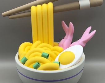 Ramen-Nudel-förmige Aufbewahrungsbox mit schwimmenden Essstäbchen - beleuchteter Schreibtisch-Organizer
