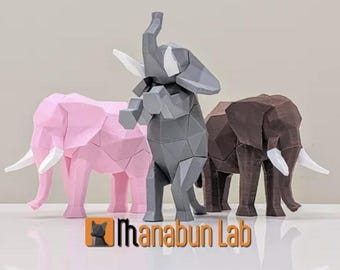 Rompecabezas magnético de elefante de baja poligonización: un rompecabezas 3D único y divertido para niños y adultos.