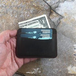 Tarjetero de cuero genuino delgado personalizado, billetera personalizada, billetera de bolsillo frontal minimalista, billetera con tarjetero, billetera de cuero para tarjetas