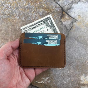 Tarjetero de cuero genuino delgado personalizado, billetera personalizada, billetera de bolsillo frontal minimalista, billetera con tarjetero, billetera de cuero para tarjetas
