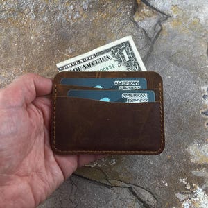 Tarjetero de cuero genuino delgado personalizado, billetera personalizada, billetera de bolsillo frontal minimalista, billetera con tarjetero, billetera de cuero para tarjetas