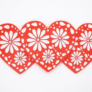 Mexican Pottery & Pan Dulce Inspired Heart Coasters - 3D Printed-Coaster - Set of 4 Mexican Decor