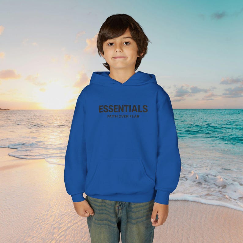 ESSENTIALS Minimal Logo Hoodie | Youth Hooded Sweatshirt image 8