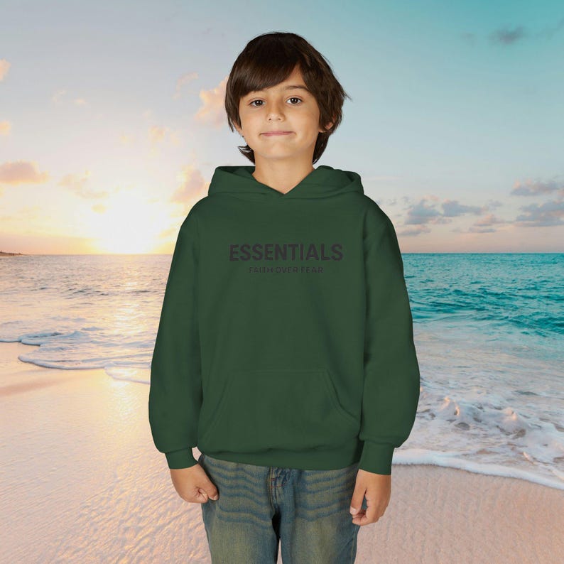 ESSENTIALS Minimal Logo Hoodie | Youth Hooded Sweatshirt image 7