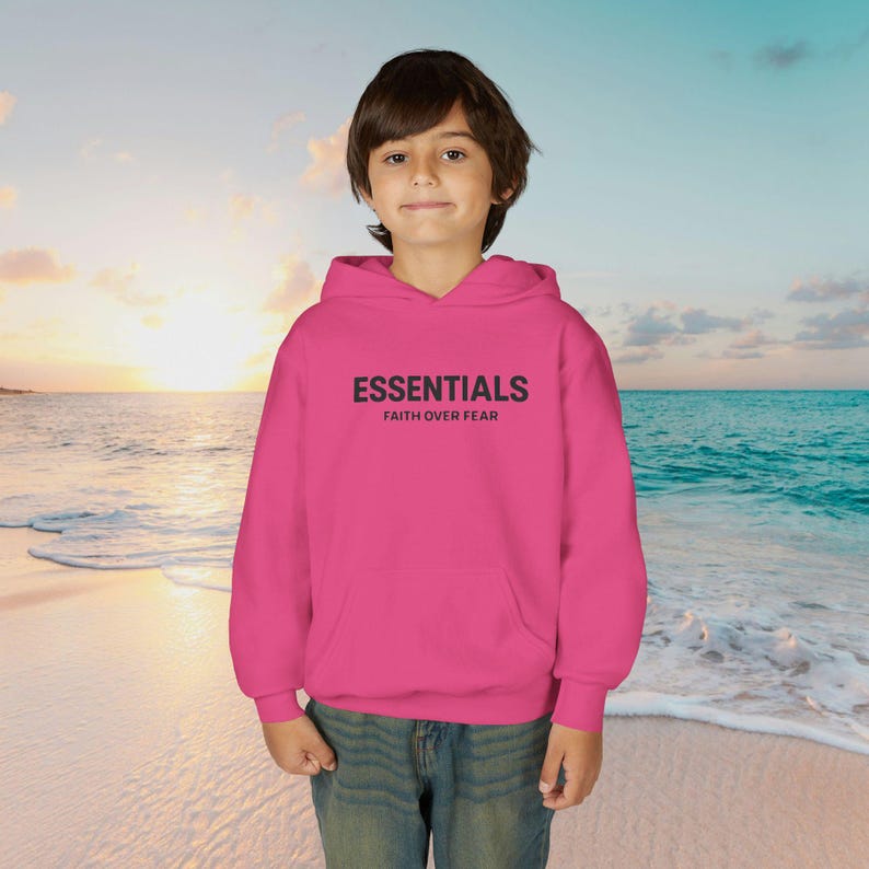 ESSENTIALS Minimal Logo Hoodie | Youth Hooded Sweatshirt image 13
