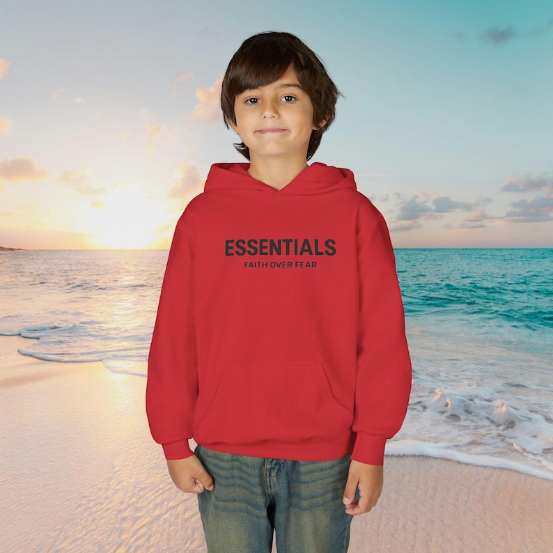 ESSENTIALS Minimal Logo Hoodie | Youth Hooded Sweatshirt image 12