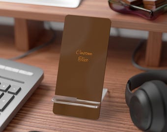 Custom Text Brown Acrylic Phone Stand | Mobile Display Stand