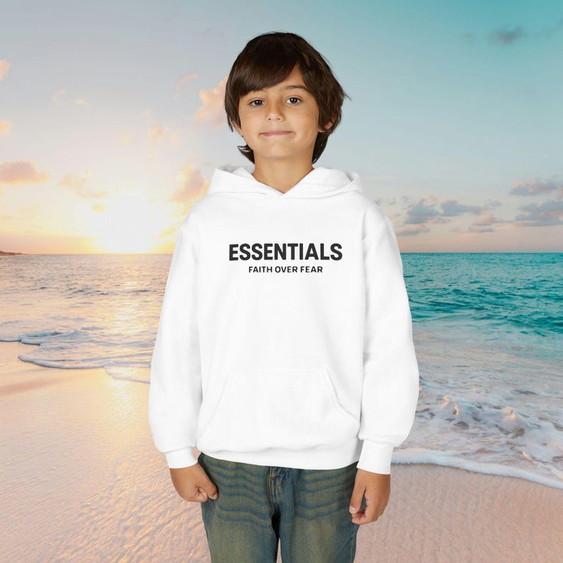 ESSENTIALS Minimal Logo Hoodie | Youth Hooded Sweatshirt image 3