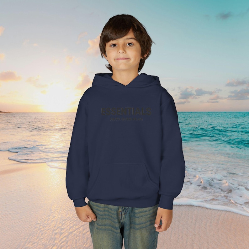 ESSENTIALS Minimal Logo Hoodie | Youth Hooded Sweatshirt image 11