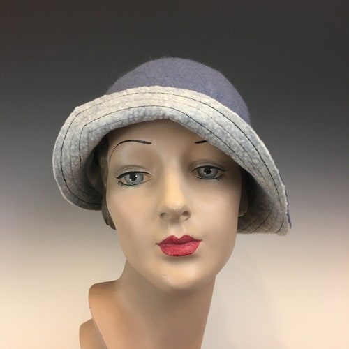 1920's Style Cloche Hat - Hand Felted Merino shops Wool