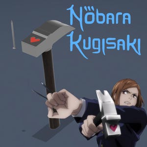Martello e chiodo di Nobara Kugisaki - Jujutsu Kaisen / File di stampa 3D / Accessorio per cosplay anime / Download STL