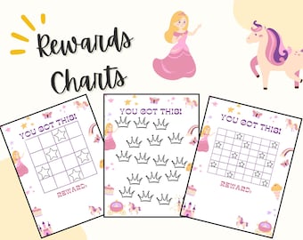 Printable Princess Reward Chart - Pink Behavior Chart - Etsy