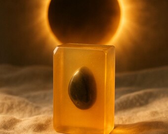 Handmade Crystal Infused Soap: Honey Aloe Vera Ritual Soap with Hematite