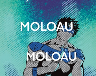 Blauer Held inspiriert von Nightwing (Rotkehlchen)