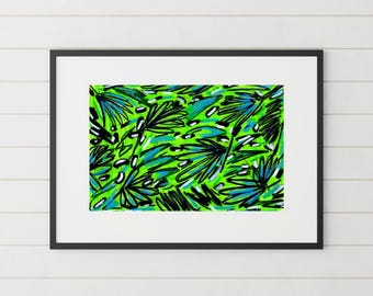 Original Acrylic Marker Drawing: 'Palming Around' - 5.5x8.5 in
