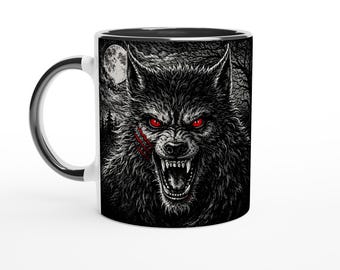 Der Ruf des Blutmondes – Horror-Tasse mit Werwolf-Legende | Beidseitig bedruckt | Legenden der Finsternis