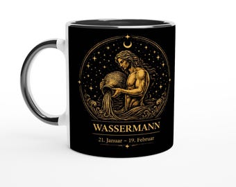 Aquarius Zodiac Mug – Zodiac Mug for Women – Astrology Gift – Double-Sided Printed Ceramic Mug – Aquarius Gift Idea