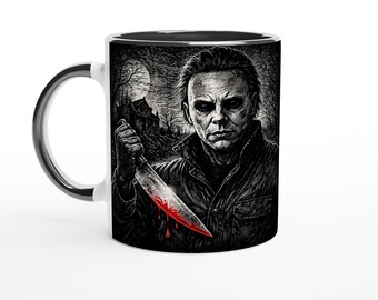 Der Mann ohne Zögern – Horror-Tasse mit Slasher-Archetyp | Beidseitig bedruckt | Legenden der Finsternis