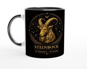 Sternzeichen Steinbock Tasse – Zodiac Mug für Frauen – Astrologie Geschenk – Beidseitig bedruckte Keramiktasse – Steinbock Geschenkidee