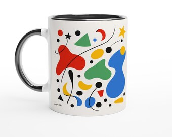 Moderne Abstraktionsserie Abstrakte Kunst Tasse mit organischen Formen | Künstlerische Design-Tasse für Kunstliebhaber | Beidseitig bedruckt