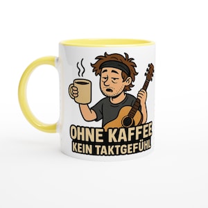 Colorful Ceramic Mug – Perfect 11oz Coffee Mug with Colored Rim and Handle – Dishwasher Safe