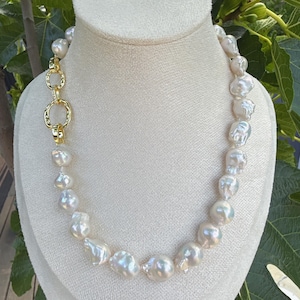 Fresh Water Baroque Pearl Necklace | High Luster Top Quality | 18K Gold Plated  | Chocker Necklace