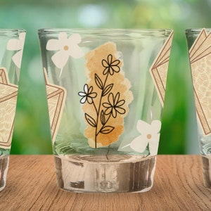 Shot Glass, Aesthetic Scrapbooking Design, Alcohol Shot Glass, Cool Shot Glass, Unique Shot Glass, Gift for Scrapbookers, Drinking Glassware