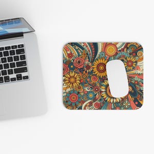 Retro Mouse Pad, Vintage Desk Decor, Cute Computer Accessories, Unique Office Gift, Rectangle Mousepad