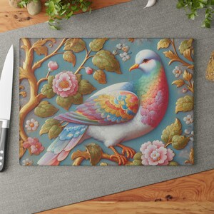 Glass Cutting Board, Kitchen Decor, Foodie Gift, Housewarming Present, Chef Essential, Beautiful Glass Cutting Board Gift