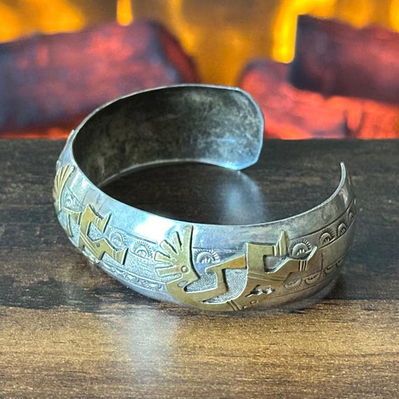 Navajo Roger Jones Sterling 12K Gold Filled Hand Stam… - Gem