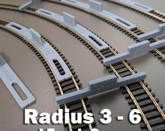 OO Gauge Track Laying Templates – Radius 3 to 6 – 67mm Track Spacing Kit