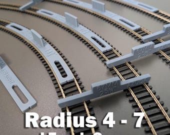 OO Gauge Track Laying Templates – Radius 4 to 7 – 67mm Track Spacing Kit