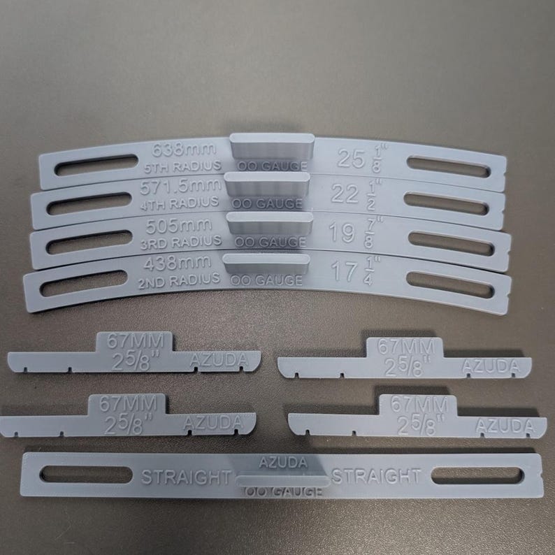 Template. Track Inches OO Gauge Track Laying Templates – Radius 2 to 5 – 67mm Track Spacing ...