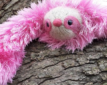 Jumbo Sloth stuffed animal, Giant Sloth plush, Hot Pink, ready to ship