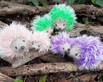 Pastel Hedgehog stuffed animal, Mama and baby Springtime plush