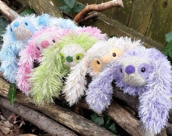 Sloth stuffed animal, pastel Spring colors plush