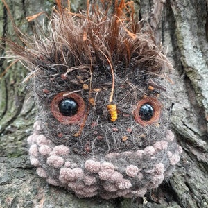 Woodland Owl stuffed animal with plush nest Brown Woodland Owl