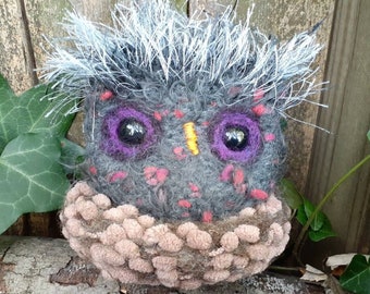 Night Owl stuffed animal, plush nest