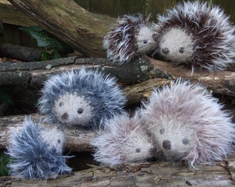 Hedgehog stuffed animal, Mama and baby plush