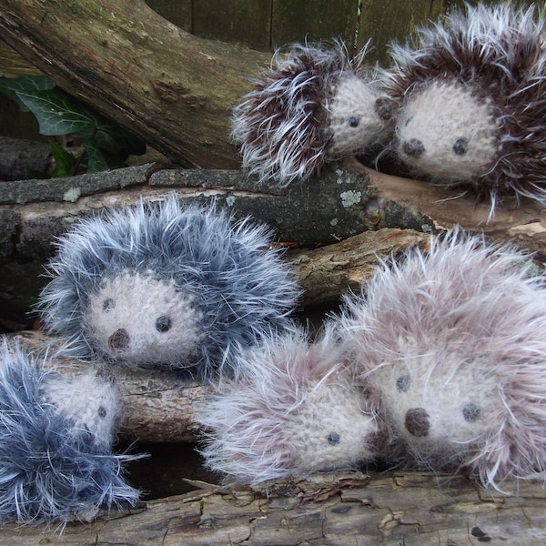 Hedgehog stuffed animal, Mama and baby plush