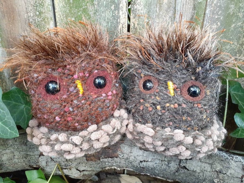 Woodland Owl stuffed animal with plush nest image 1