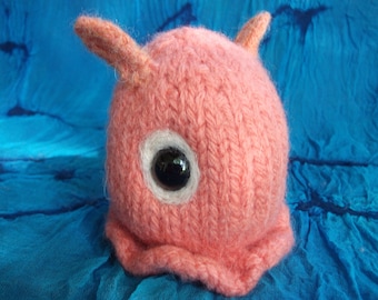 Dumbo Octopus stuffed animal, true handmade cephalopod plush, handknit and felted.