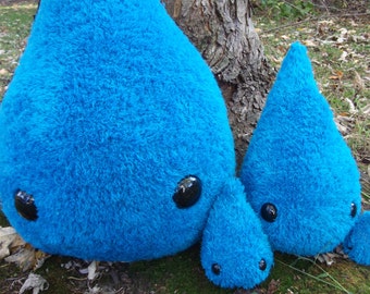 Water droplet plush, stuffed raindrop, Large teardrop