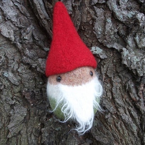 Gnome plush, Tomten doll, Nisse stuffed toy, true handmade knit and felted wool, artisan handknit image 5