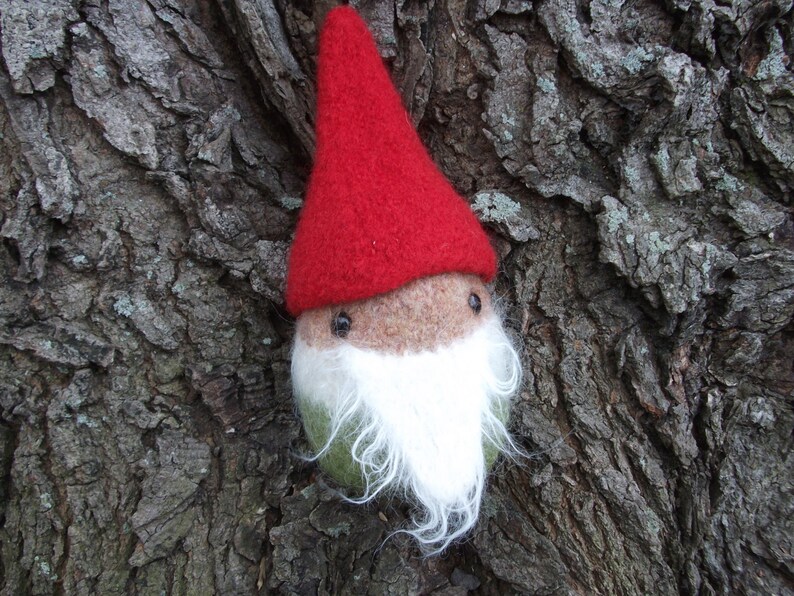 Gnome plush, Tomten doll, Nisse stuffed toy, true handmade knit and felted wool, artisan handknit image 5