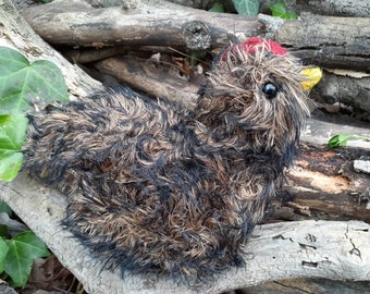 Chicken stuffed animal, Dark Brown Hen plush, ready to ship